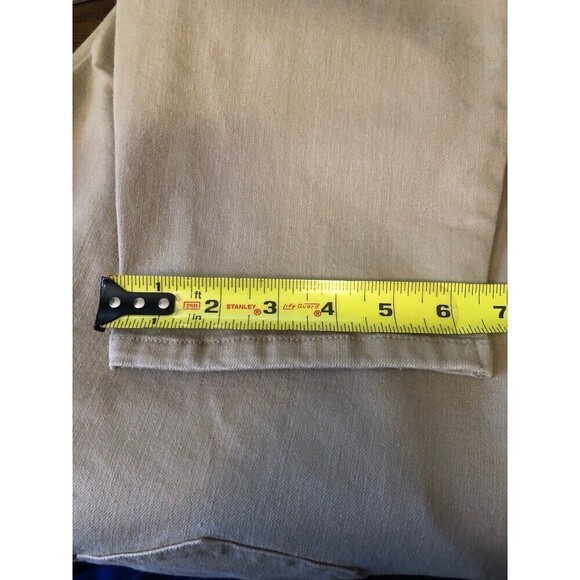 Lane Bryant Khaki/Tan Colored Side Slit Cropped Jeans Size 16 - Picture 9 of 9